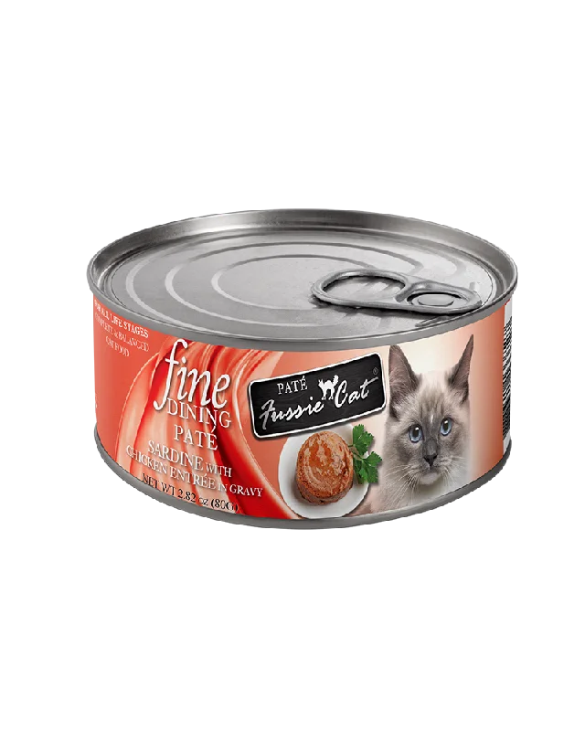 Fussie Cat Fine Dining Pate Sardine with Chicken Wet Cat Food 2.8oz