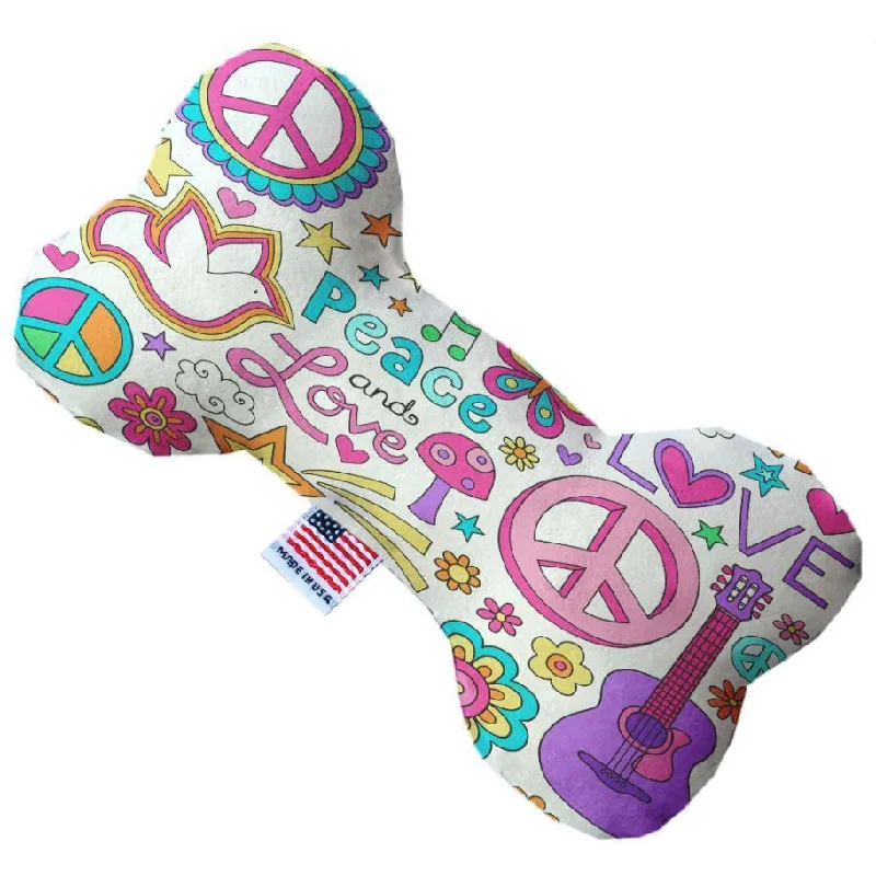 Plush Bone Dog Toy Hippy Love