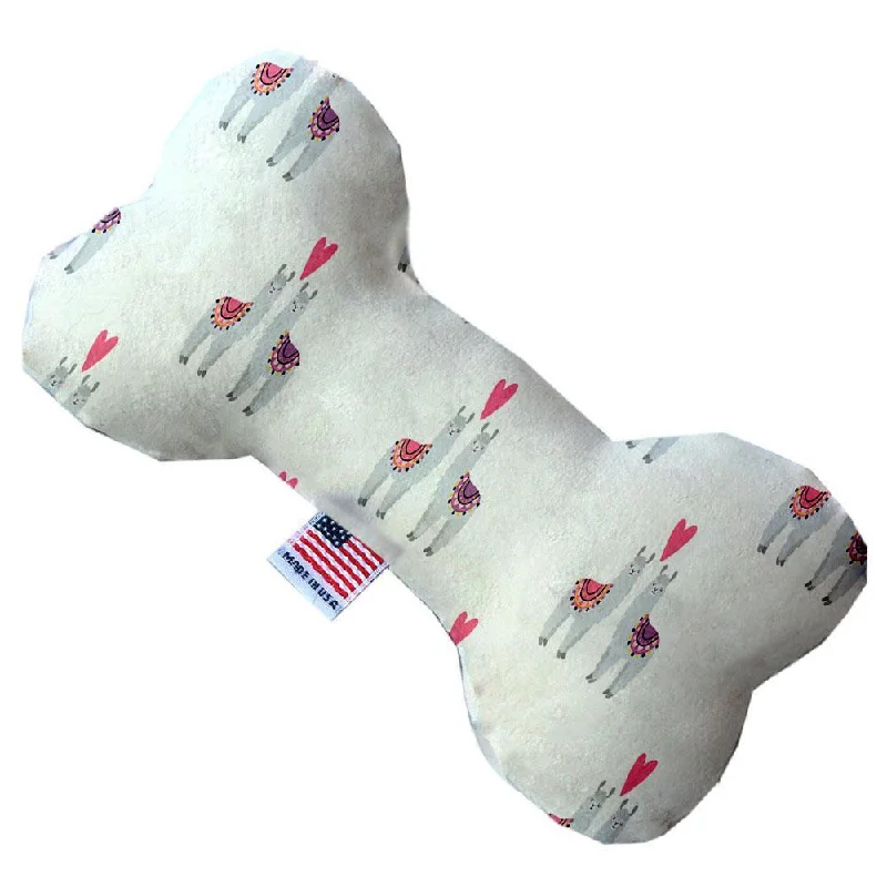 Plush Bone Dog Toy Llama Love