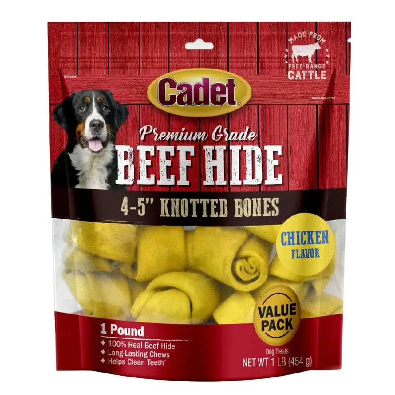 Cadet Beef Hide Knotted Dog Chews 4-5 in, 1 lb