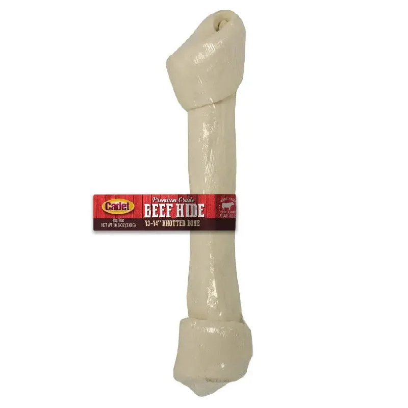 Cadet Beef Hide Knotted Dog Chews Knotted Bone, Original