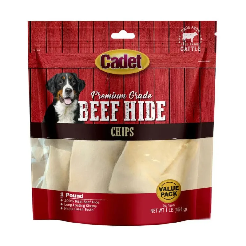 Cadet Premium Grade Beef Hide Chips for Dogs Chips 1 lb