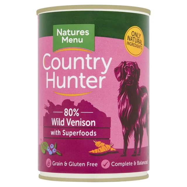 Country Hunter 80% Wild Venison with Superfoods Wet Dog Food   400g