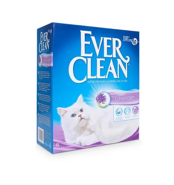 EVER CLEAN Lavander, grudajući mineralni pijesak za mačke, mirisni, 6l