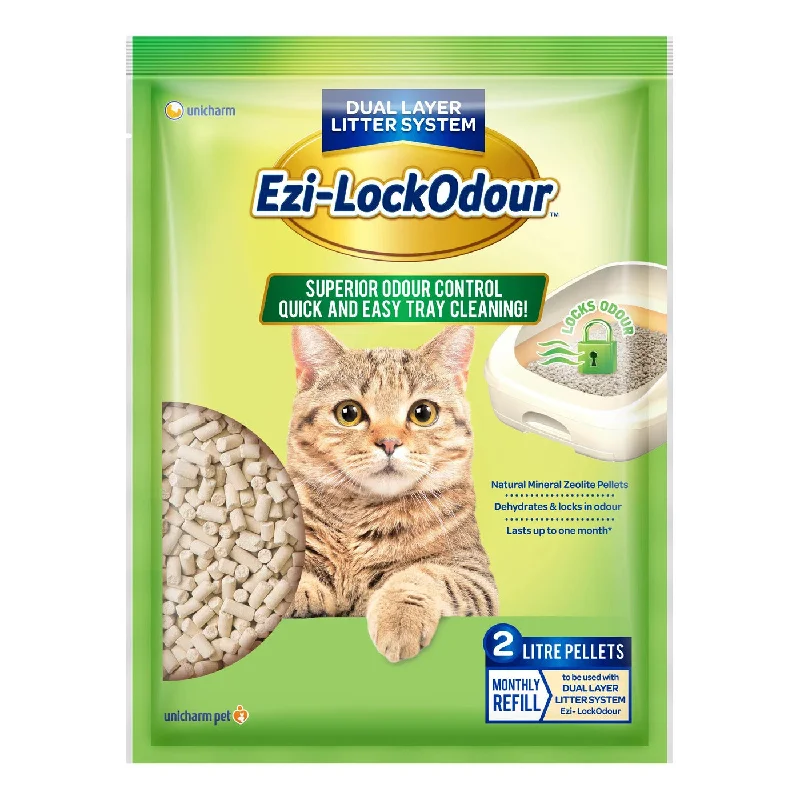 Ezi-LockOdour Dual Layer Cat Litter System Natural Zeolite Cat Litter Pellets 2L