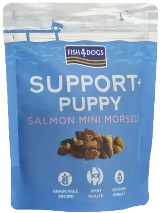 FISH4DOGS Support+ PUPPY Recompensă pentru căţei, biscuiţi cu Somon 150g