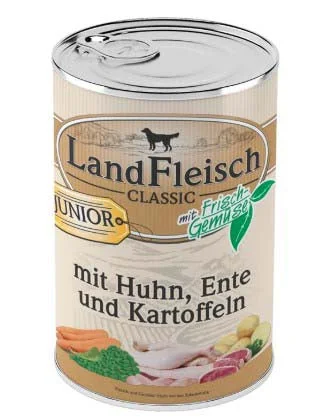 LANDFLEISCHCLASSIC JUNIOR s piletinom, pačetinom i krumpirom, 400g