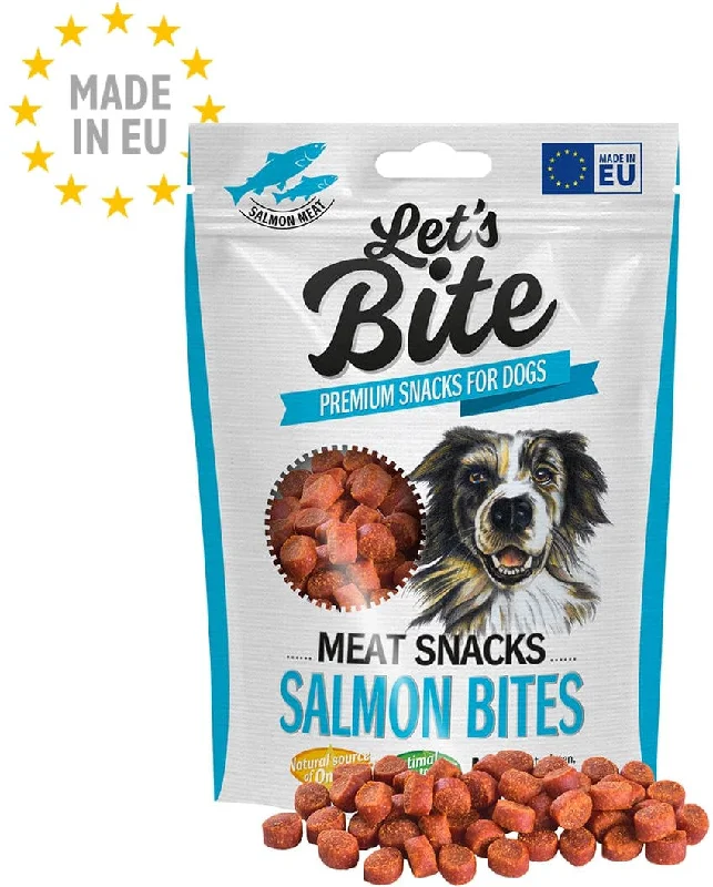 Lets Bite Meat Snacks - recompense pentru câini, bucăţele cu Somon 150g