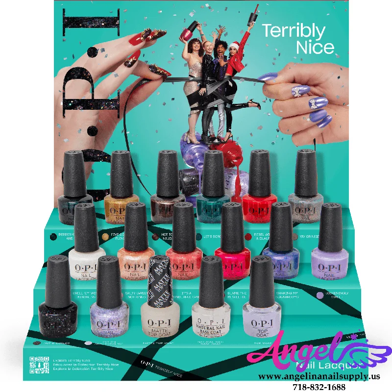 OPI Nail Lacquer - Terribly Nice Collection 14 Colors & 1 Base Coat 2 Top Coat | Holiday 2023