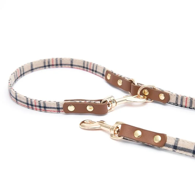 Pawsitiv Handmade Leash THOMAS  - Pink/Beige/Blue