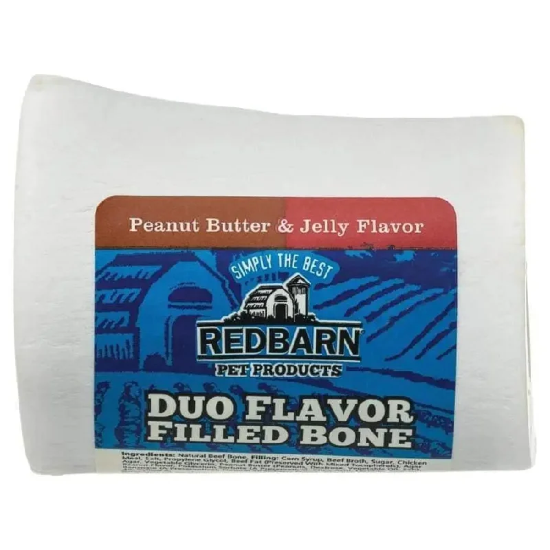 Redbarn Pet Products Duo Filled Bone Peanut Butter & Jelly Dog Treat