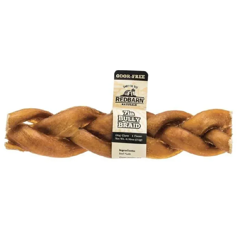 Redbarn Pet Products Odor Free Braided Bully Stick Dog Chew 20ea/7 in, 20 ct