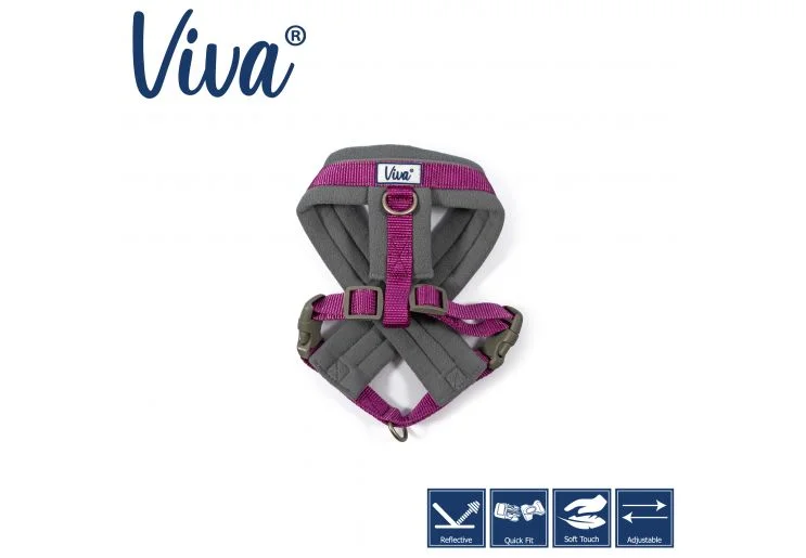 Ancol - Viva Nylon Padded Harness - Purple - Large (52-71cm)