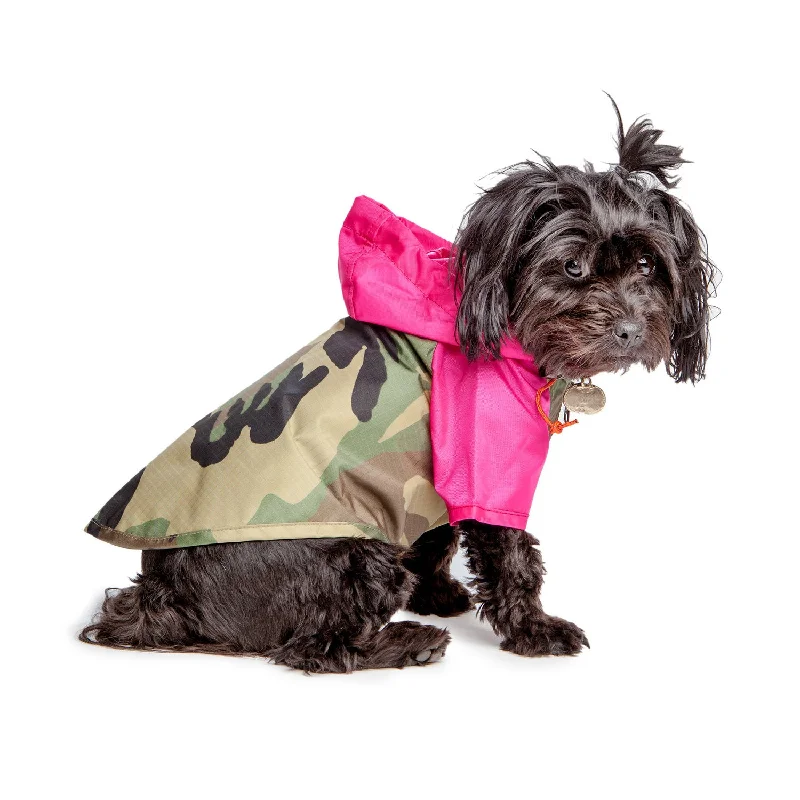 WAGWEAR | Nylon Colorblock Rainbreaker in Neon Pink + Camo (Exclusive to DOG & CO.)